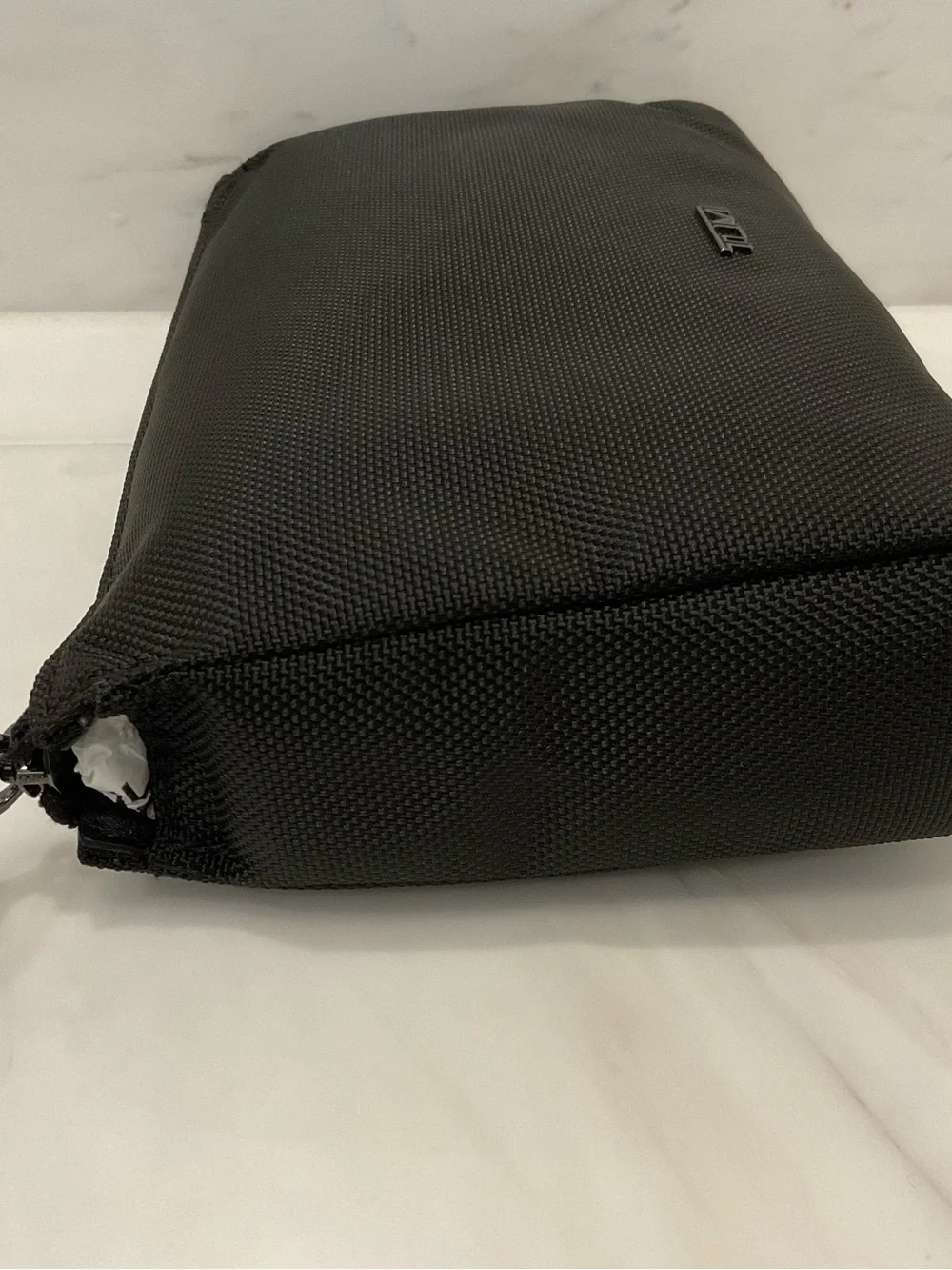 NEW TUMI 8.75” Ballistic Nylon Zippered Pouch with Strap Cosmetic Bag - BLACK